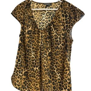 Express Cheetah Print Blouse Size Large